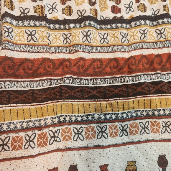 Vintage Made In USA Midi Length Pull-on Skirt Size Medium Tribal Africa Boho - Picture 16 of 16